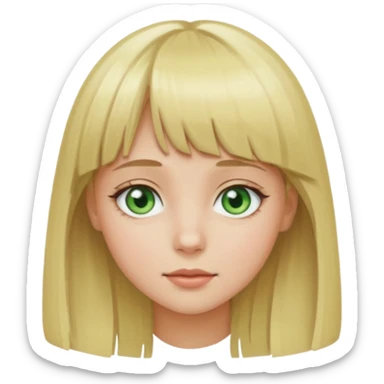 Ragazza bionda con la frangetta con gli occhi verde chiaro sticker