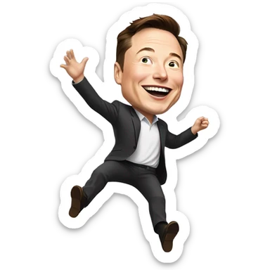 elon musk jumping for joy sticker