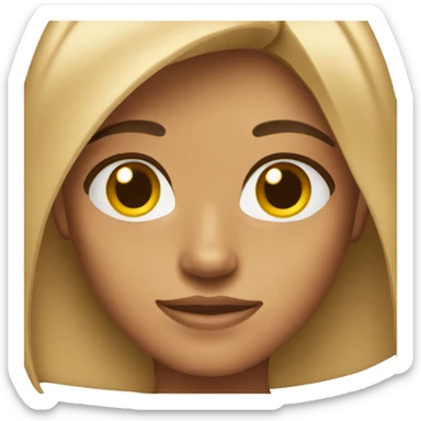 Slightly tanned skin with light brown eyes and brown straight hair sticker