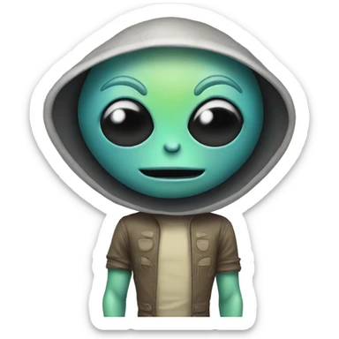 Alien with a gay sticker