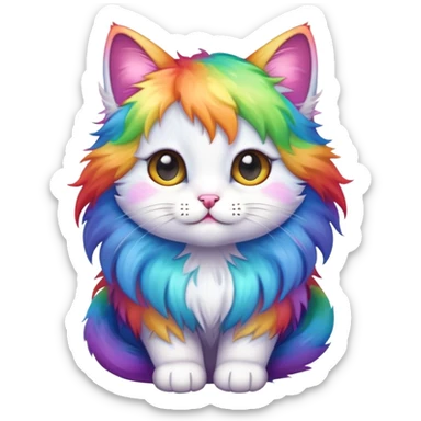 Rainbow cute kitty sticker