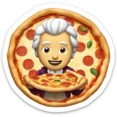 Mozart qui mange une pizza sticker