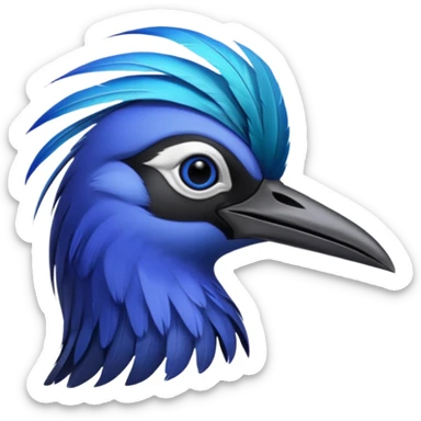 Blue Sicklebill headshot sticker