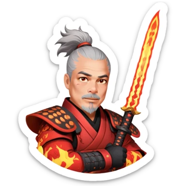 Fire-Wielding Samurai sticker