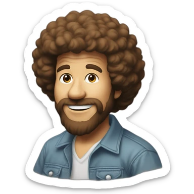 bob ross painting sticker