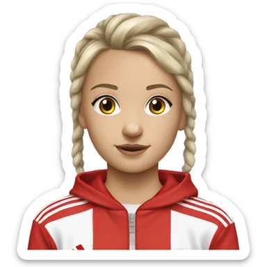 Young polish girl wearing adidas tracksuit sticker