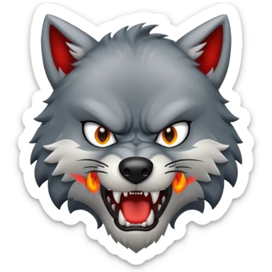 Tráeme una imagen de un lobo enojado estilo gamer sticker
