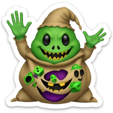 create Oogie boogie From nightmare before Christmas As Emojis that don’t already exists. sticker