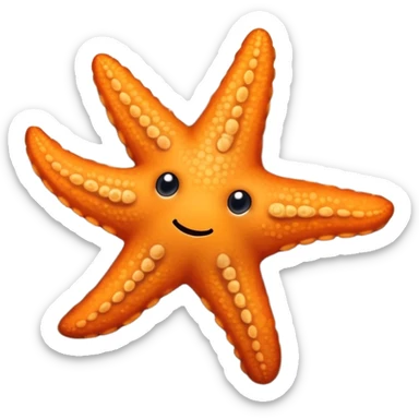 An orange starfish with a sad face slowly drifts along the ocean floor, feeling a little down sticker