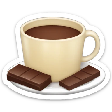 Cup of chocolate with cheese finger on a plate sticker