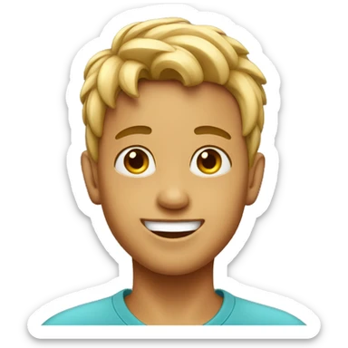 happy boy with earrings sticker