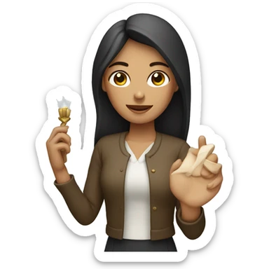 Mujer con vela en la mano sticker