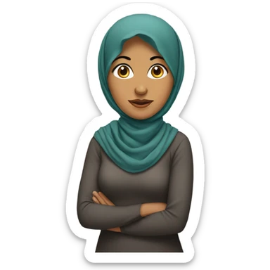 bengali woman with black hair and headscarf  sticker