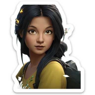 fairy girl in nature sticker