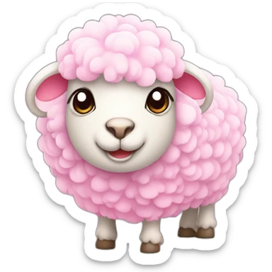 Cute sheep with pink hairs sticker