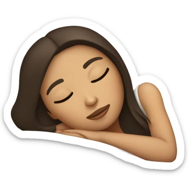 Brunette girl sleeping sticker