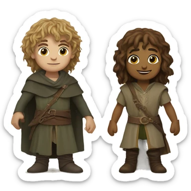 Meri and pippin from the lord of the rings sticker