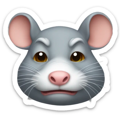 super fat angry rat head sticker