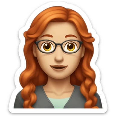 Redhead woman straight hair neuroscientist with mice sticker