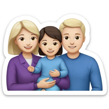 family emoji 3 people korean x white amwf sticker