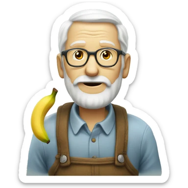 Old man a banana water sticker