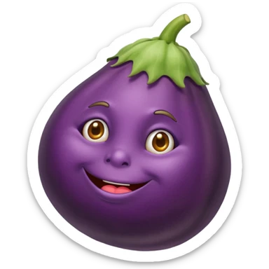 Eggplant shrinking  sticker