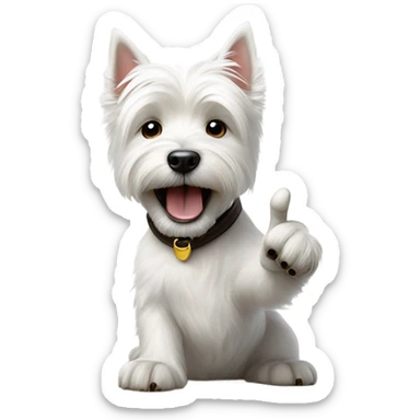 West highland whip terrier thumbs up sticker