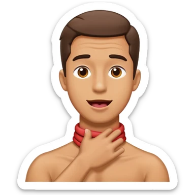 Man crossing arms on neck with tongue out sticker