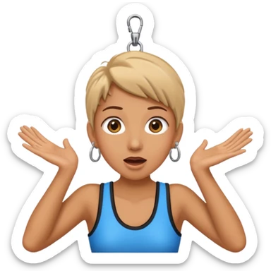 bungee jumping face with earrings sticker