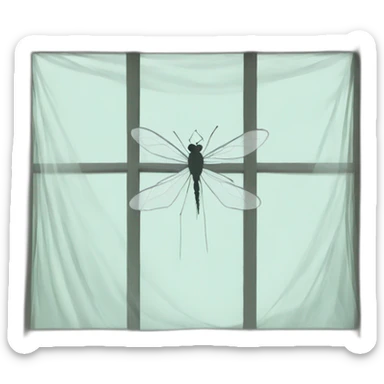 mosquito net on a window sticker