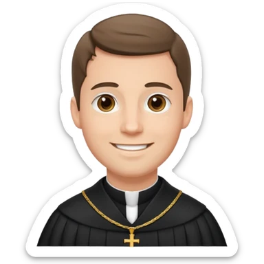 Graduating young priest catholicwhite man, catholic sticker