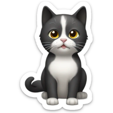 Esqueleto-gato-negro sticker