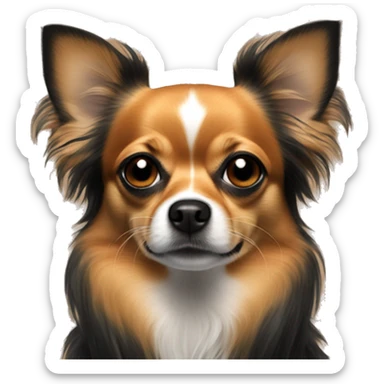 All dark orange long hair chihuahua black muzzle sticker