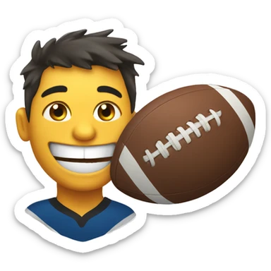 HAPPY WITH A RUGBY BALL sticker