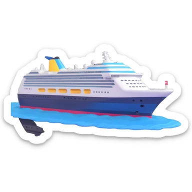 A modern cruise ship sailing on the ocean sticker