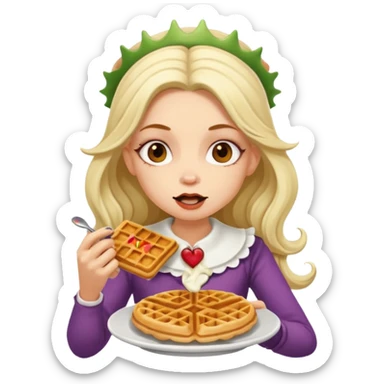 Waffles and coffee addict mad elf princess  sticker