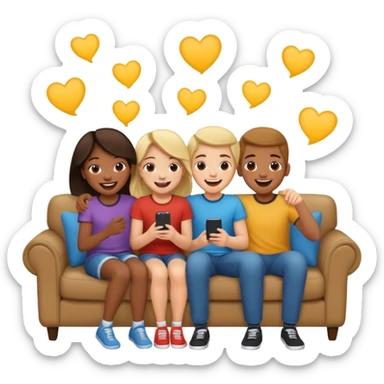 siblings sharing in a living room sticker