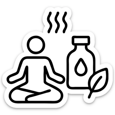 icon on the theme of yoga essentials oils classes.  sticker