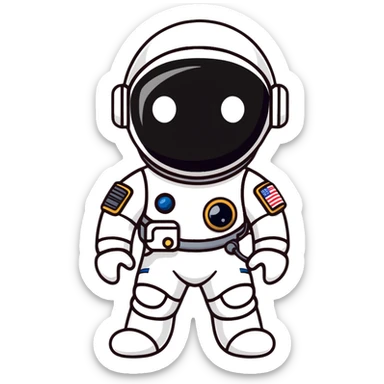 astronaut in space suit with black pirate eyepatch sticker