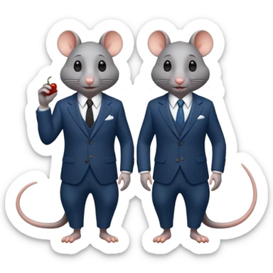 Rats in suit pixar style sticker