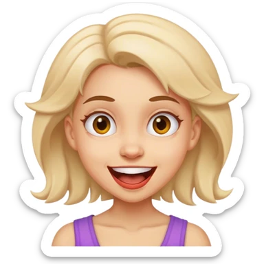 Human version of this emoji 😛 crazier but happy, but a girl sticker