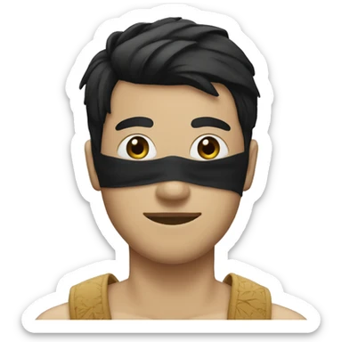MAN MASKED WITH BANDANNA BLACK HAIR  sticker
