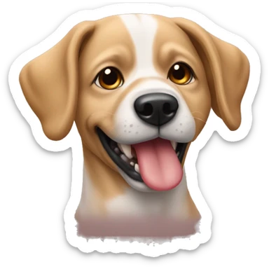 Un chien avec un doigt de pied dans la bouche  sticker