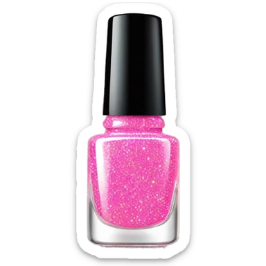 Pink glitter nail polish  sticker