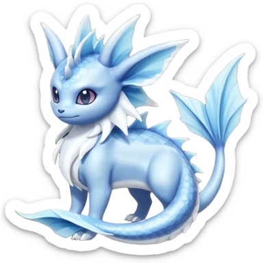 Vaporeon-Samurott-Absol-Fakémon-hybrid-creature (full body)  sticker
