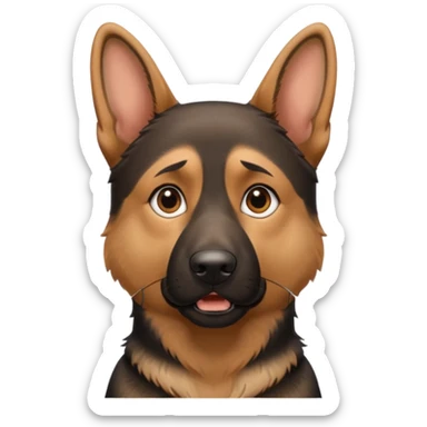 A German shepherd looking confused sticker