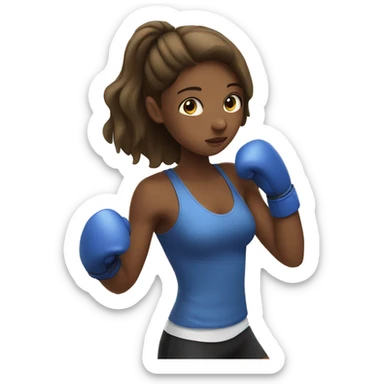 girl boxing with man  sticker