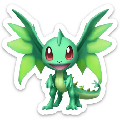 Cool Edgy Cute Chibi Legendary Shiny Fakemon-Pokémon-Genesect-Flygon With Full Body Detailed High Quality sticker