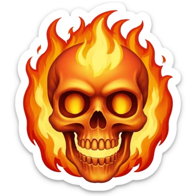 flaming skull sticker