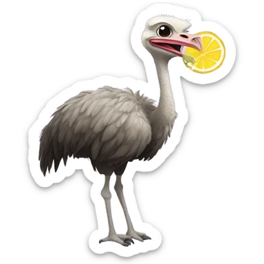 Angry ostrich with a margarita sticker